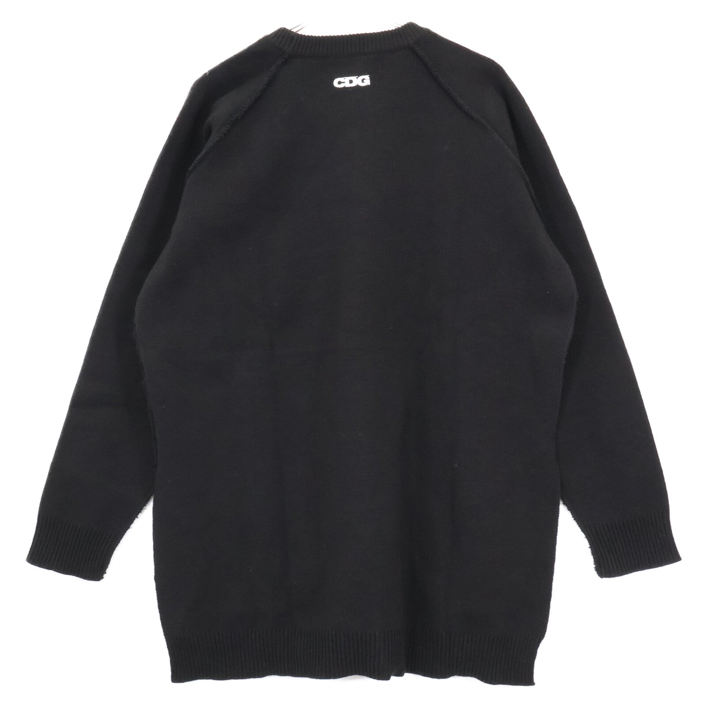 CDG シーディージー SZ-N007 23年 ﾌﾞﾗｯｸ ﾊﾞｯｸﾛｺﾞ ｻｲﾄﾞｽﾘｯﾄ ﾆｯﾄｾｰﾀｰ トップス ＸＸＬ