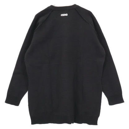 CDG シーディージー SZ-N007 23年 ﾌﾞﾗｯｸ ﾊﾞｯｸﾛｺﾞ ｻｲﾄﾞｽﾘｯﾄ ﾆｯﾄｾｰﾀｰ トップス ＸＸＬ