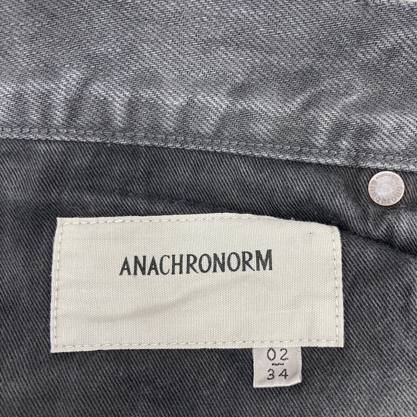 anachronorm アナクロノーム ﾌﾞﾗｯｸ STRAIGHT 5P PANTS SULFUR DYE ボトムス 34