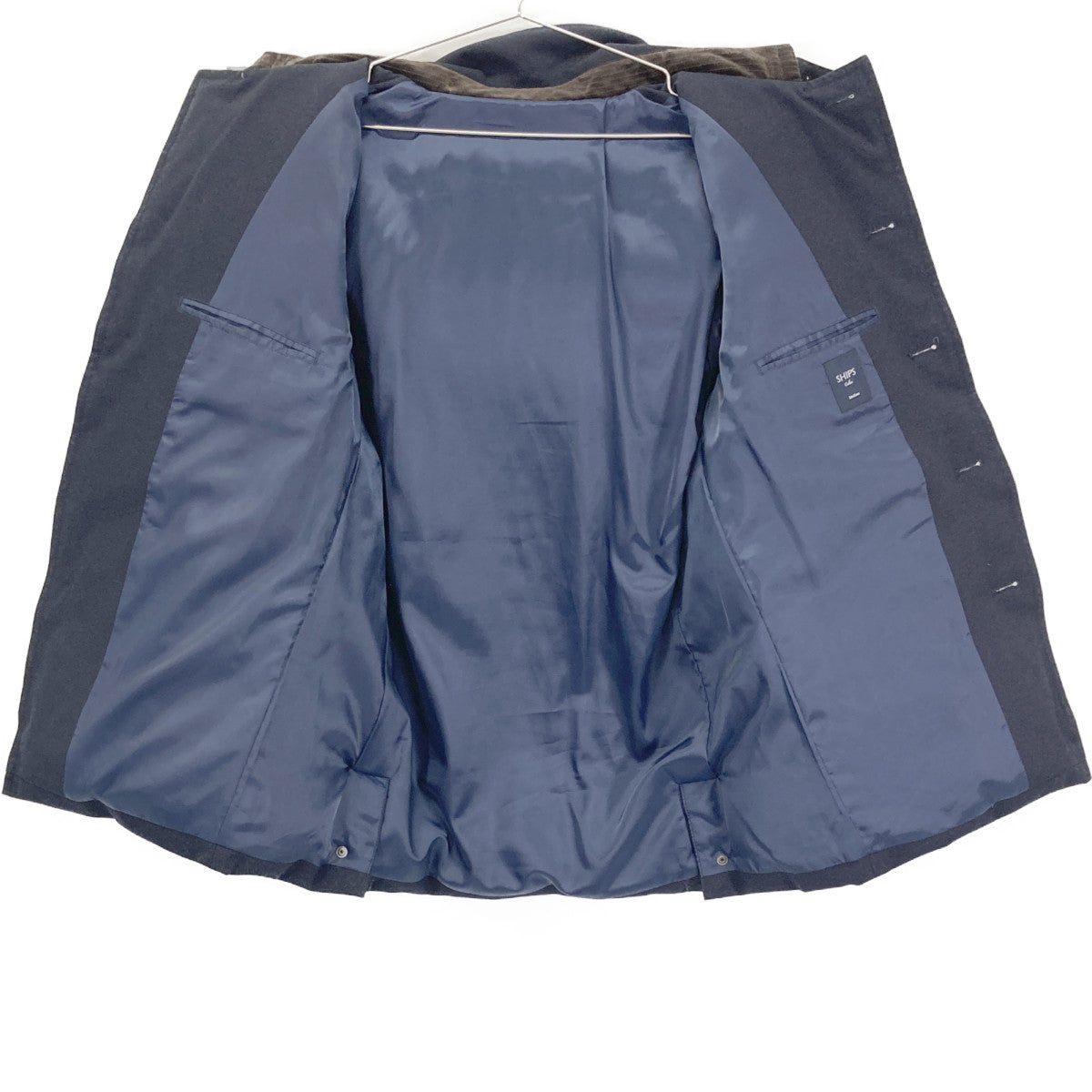 SHIPS シップス ﾈｲﾋﾞｰ ﾌｰﾄﾞ付き ﾀﾞｳﾝｼﾞｬｹｯﾄ ジャケット M