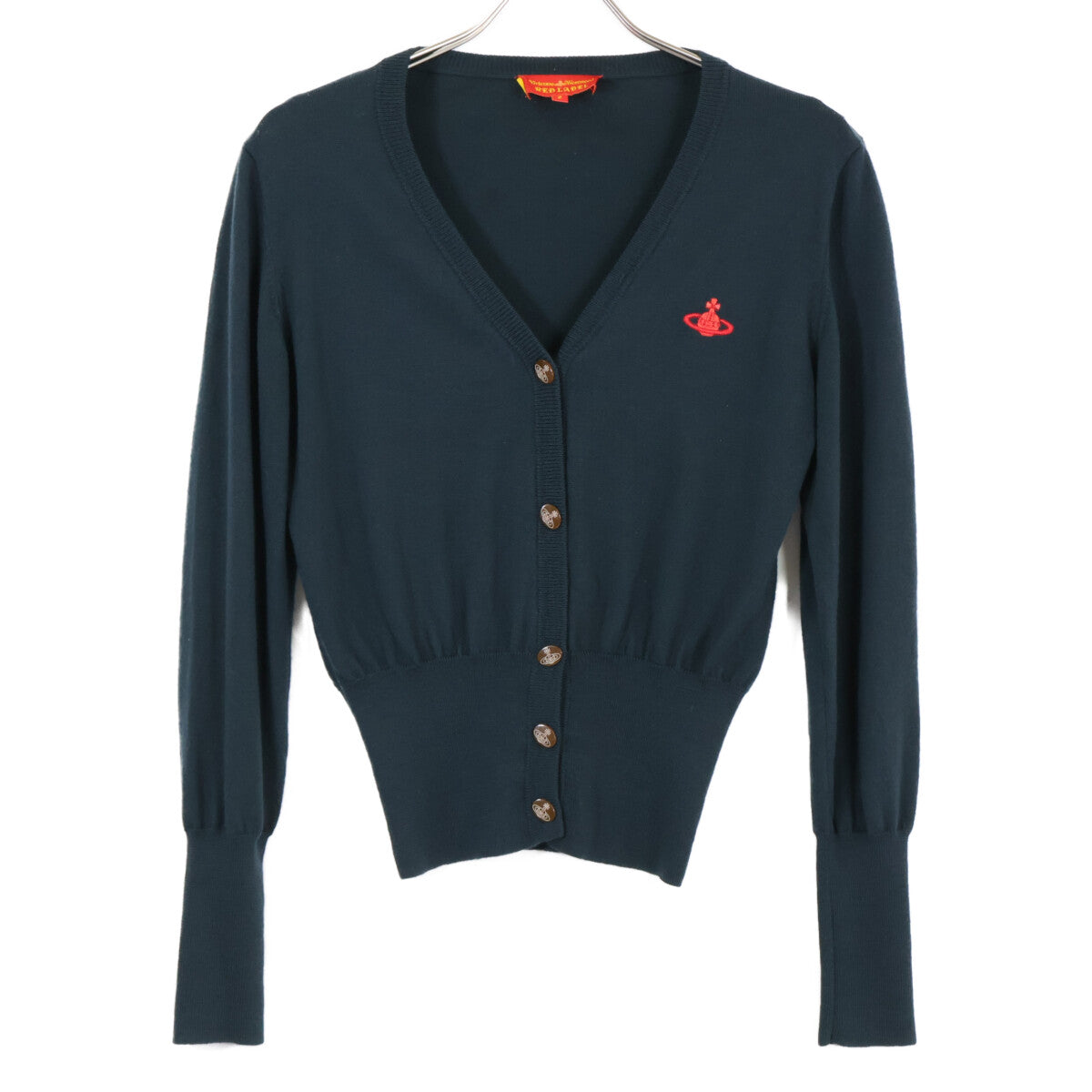 VivienneWestwoodRedLabel ヴィヴィアンウエストウッドレッドレーベル 357-03-11005 胸元オーブ刺繍 Vネック ニットカーディガン/ トップス 2