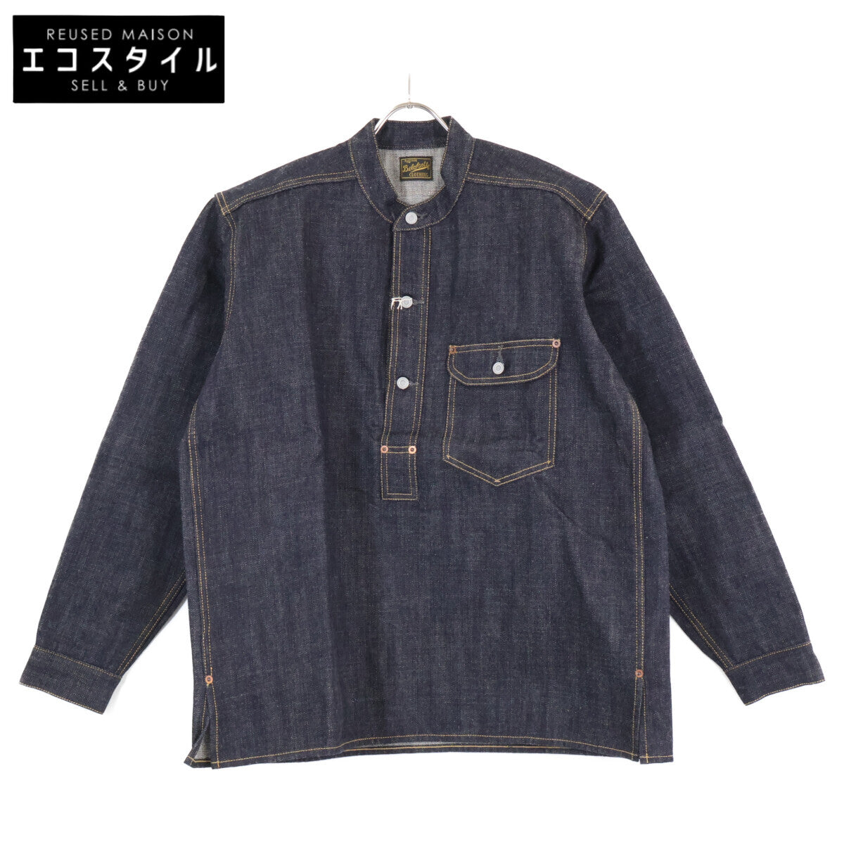 BELAFONTE ベラフォンテ 【新品】26-10 RAGTIME PULLOVER BAND COLLAR DENIM SHIRTS プルオーバー バンドカラー デニムシャツ/ トップス L
