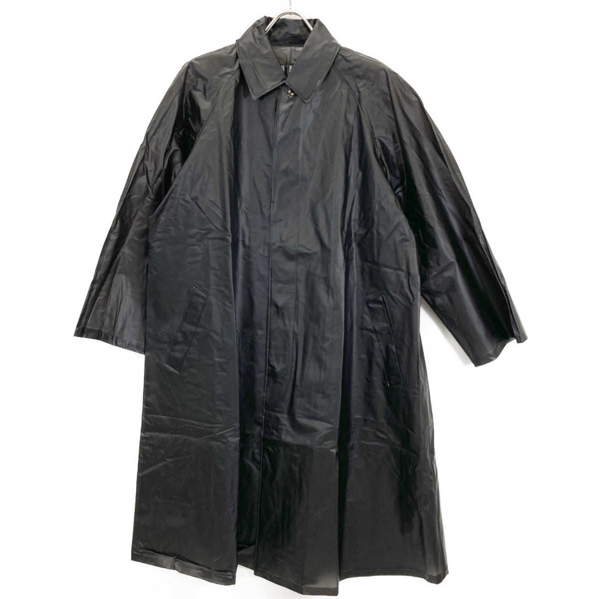 Yohji Yamamoto ヨウジヤマモト 【IMPERMEABLE】ﾌﾞﾗｯｸ 塩化ﾋﾞﾆﾙ ｽﾃﾝｶﾗｰｺｰﾄ コート 38