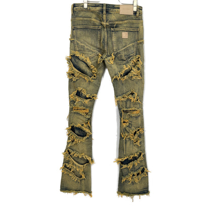 VALABASAS ヴァラバサス ｲﾝﾃﾞｨｺﾞｲｴﾛｰ ﾊｰﾄﾞｸﾗｯｼｭｽﾄﾚｯﾁﾌﾚｱﾃﾞﾆﾑ ボトムス 29