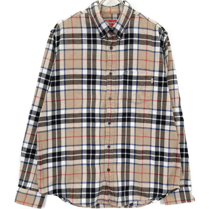 Supreme シュプリーム 18AW ﾍﾞｰｼﾞｭ ｳｰﾙ ﾀｰﾀﾝﾁｪｯｸ ﾈﾙｼｬﾂ トップス M