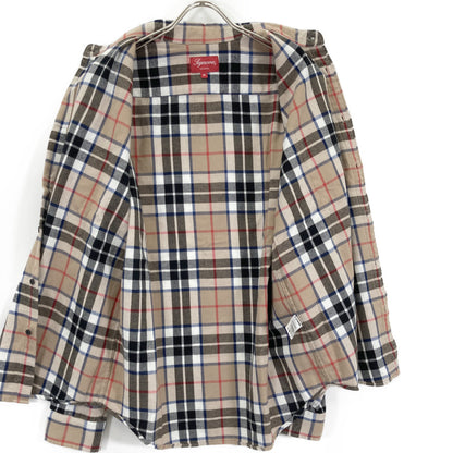 Supreme シュプリーム 18AW ﾍﾞｰｼﾞｭ ｳｰﾙ ﾀｰﾀﾝﾁｪｯｸ ﾈﾙｼｬﾂ トップス M