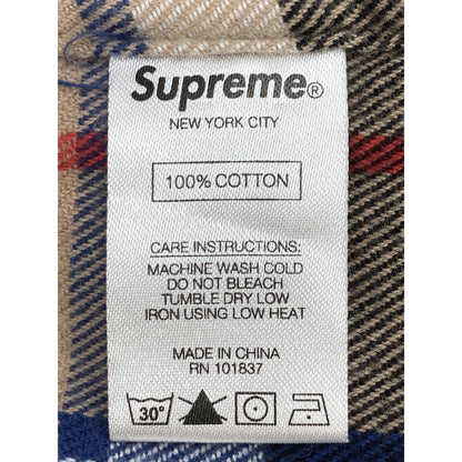 Supreme シュプリーム 18AW ﾍﾞｰｼﾞｭ ｳｰﾙ ﾀｰﾀﾝﾁｪｯｸ ﾈﾙｼｬﾂ トップス M