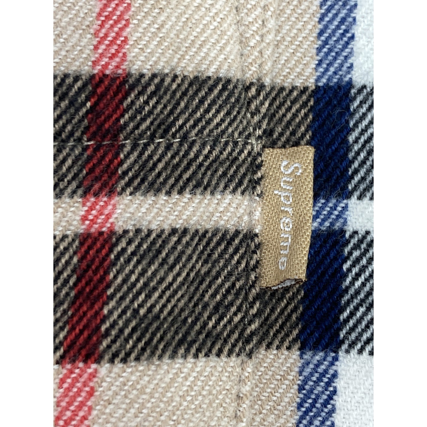 Supreme シュプリーム 18AW ﾍﾞｰｼﾞｭ ｳｰﾙ ﾀｰﾀﾝﾁｪｯｸ ﾈﾙｼｬﾂ トップス M