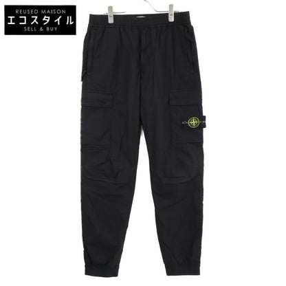 STONE ISLAND ストーンアイランド 24年製 ﾌﾞﾗｯｸ STRETCH COTTON TELA PARACADUTE ｶｰｺﾞﾊﾟﾝﾂ ボトムス 32