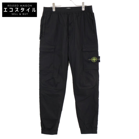 STONE ISLAND ストーンアイランド 24年製 ﾌﾞﾗｯｸ STRETCH COTTON TELA PARACADUTE ｶｰｺﾞﾊﾟﾝﾂ ボトムス 32