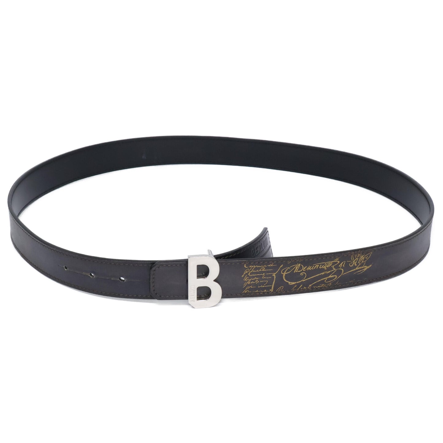 berluti ベルルッティ Bバックル スクリット パティーヌレザー ベルト 100 40