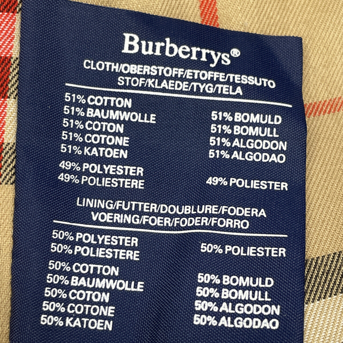 Burberry's バーバリーズ ﾍﾞｰｼﾞｭ ﾄﾚﾝﾁｺｰﾄ コート 表記無し