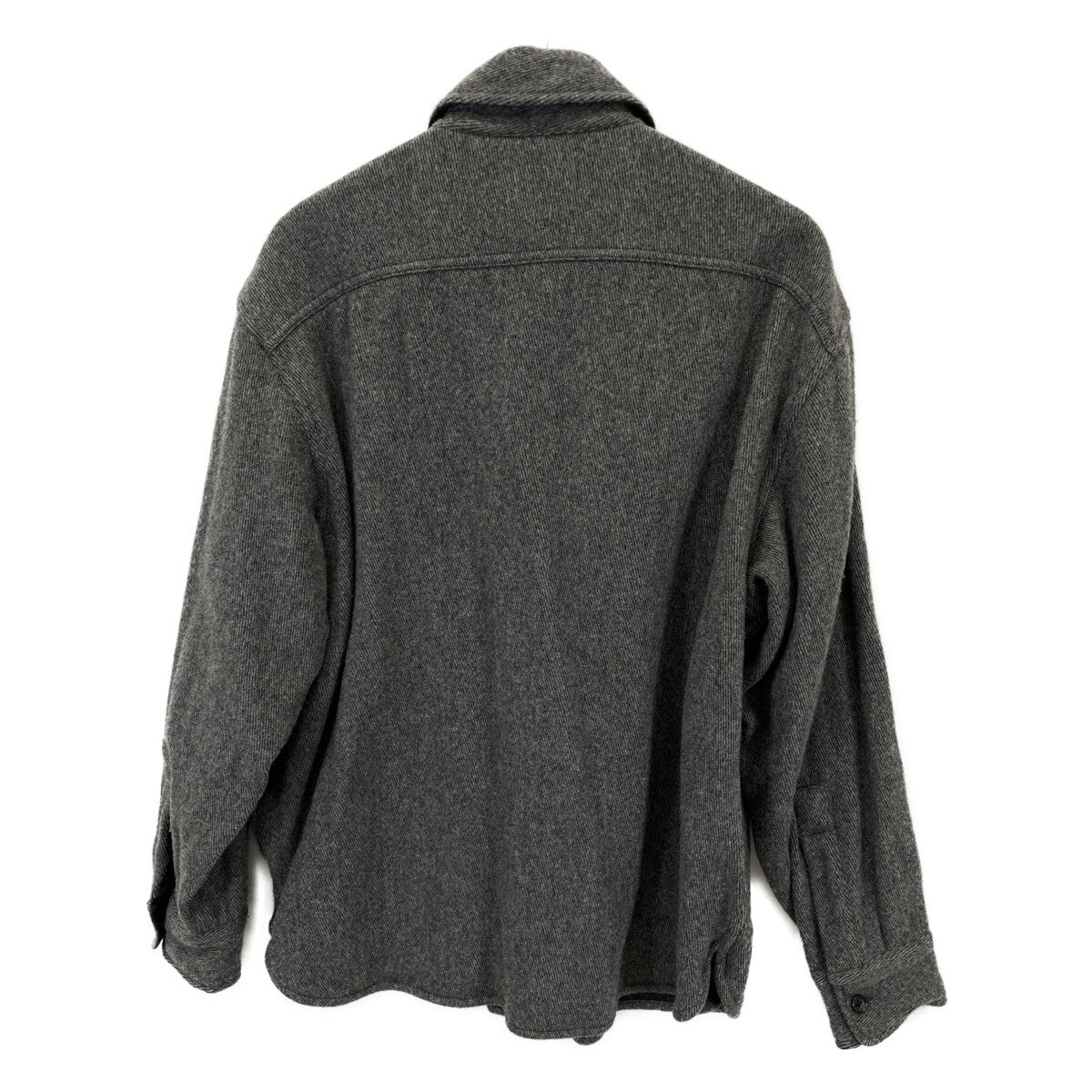 STUSSY ステューシー ｸﾞﾚｰ 紺ﾀｸﾞ ｳｰﾙ 長袖ｼｬﾂ トップス Ｌ