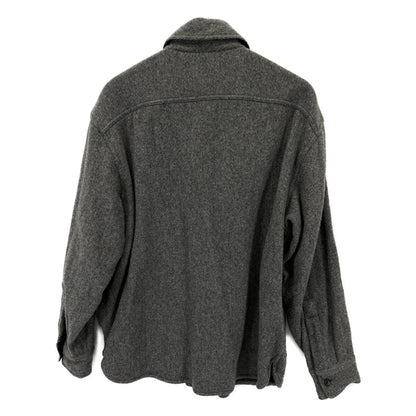 STUSSY ステューシー ｸﾞﾚｰ 紺ﾀｸﾞ ｳｰﾙ 長袖ｼｬﾂ トップス Ｌ