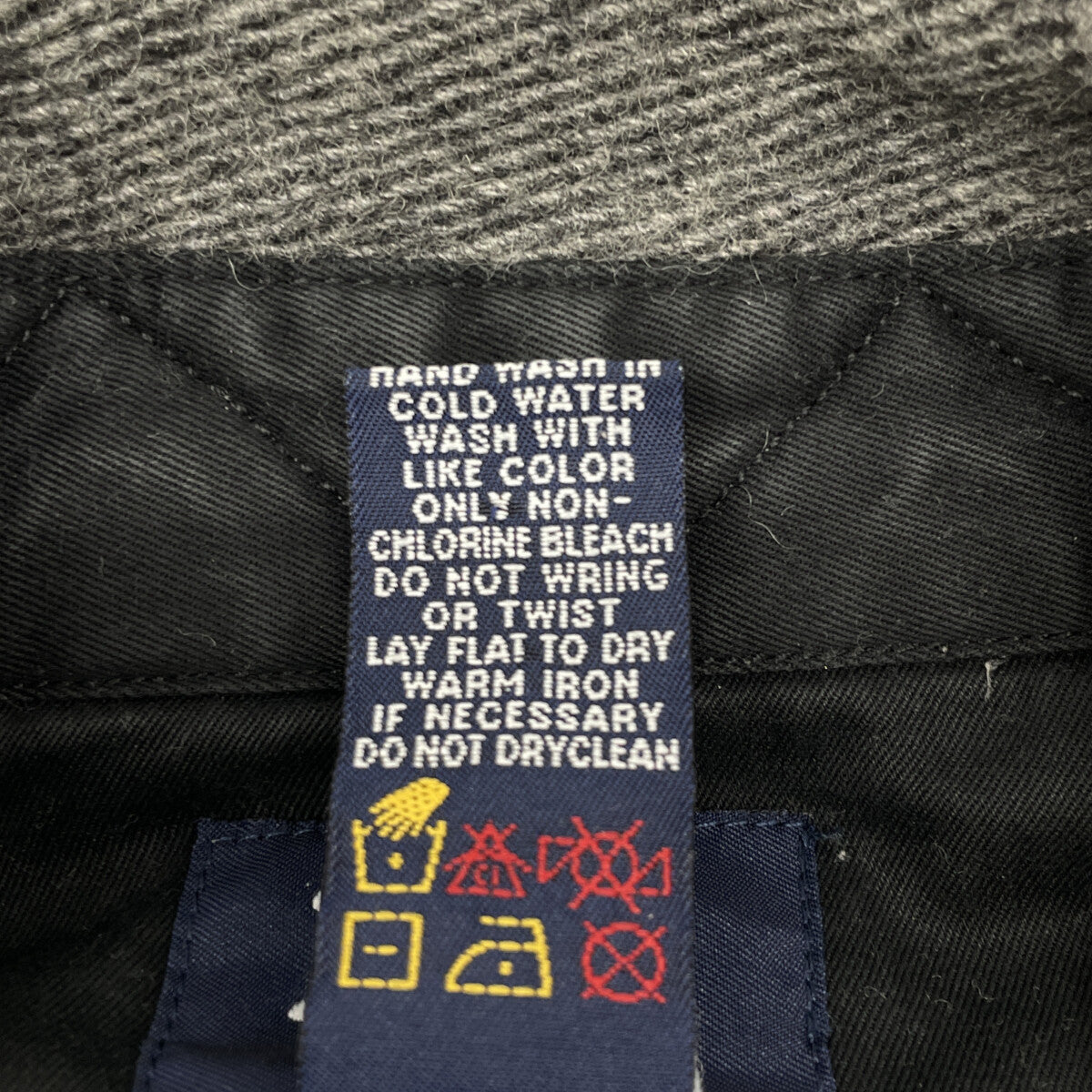 STUSSY ステューシー ｸﾞﾚｰ 紺ﾀｸﾞ ｳｰﾙ 長袖ｼｬﾂ トップス Ｌ