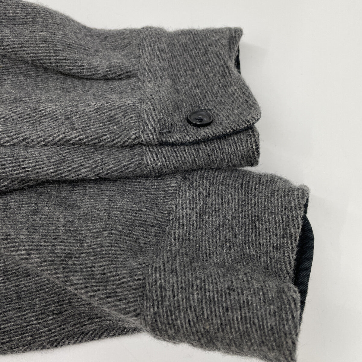 STUSSY ステューシー ｸﾞﾚｰ 紺ﾀｸﾞ ｳｰﾙ 長袖ｼｬﾂ トップス Ｌ