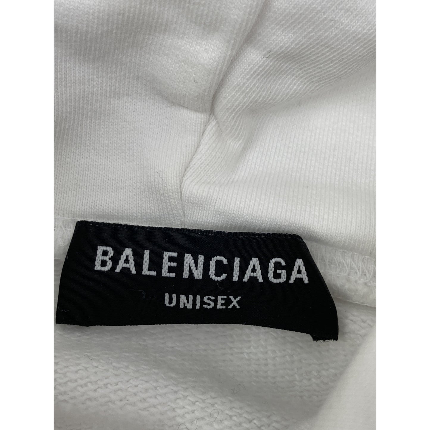 BALENCIAGA バレンシアガ 674988 ﾎﾜｲﾄ ﾌﾟﾙｵｰﾊﾞｰ ﾌｰﾃﾞｨ トップス Ⅿ