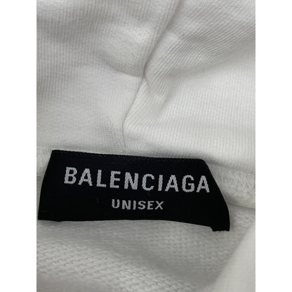 BALENCIAGA バレンシアガ 674988 ﾎﾜｲﾄ ﾌﾟﾙｵｰﾊﾞｰ ﾌｰﾃﾞｨ トップス Ⅿ