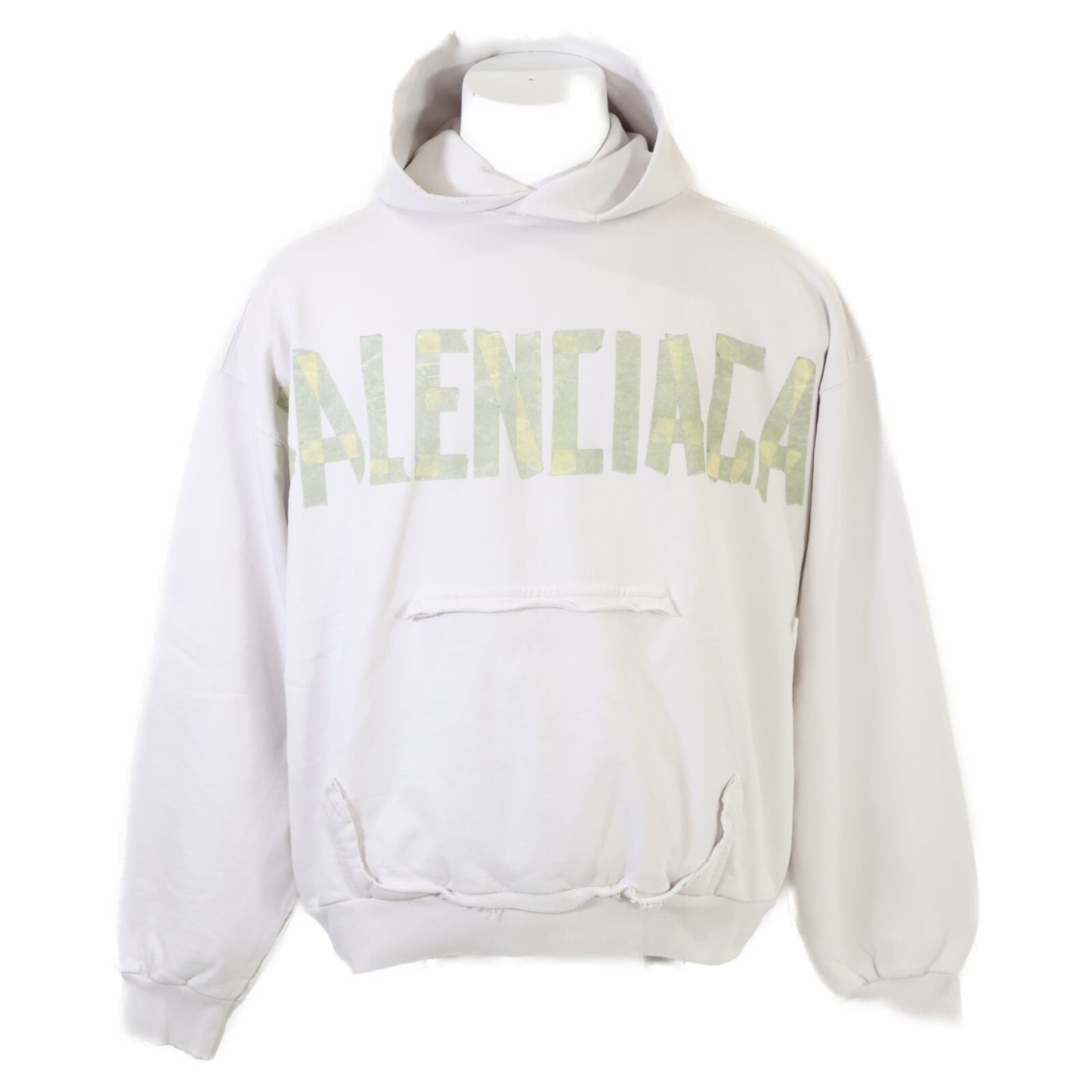 BALENCIAGA バレンシアガ 【美品/国内正規】744441 TOVB1 TAPE Type クラッシュ加工 プルオーバー パーカー/ トップス XXS