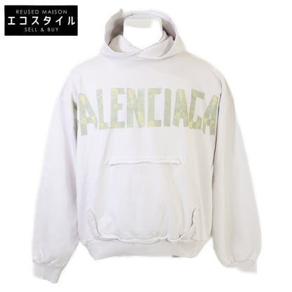 BALENCIAGA バレンシアガ 【美品/国内正規】744441 TOVB1 TAPE Type クラッシュ加工 プルオーバー パーカー/ トップス XXS