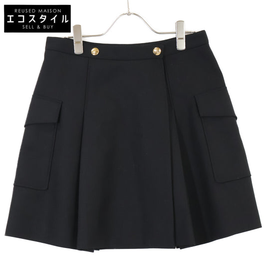 CELINE セリーヌ 2J536523K ﾌﾞﾗｯｸ ｸﾗｼｯｸ ｳｰﾙ ｽｶｰﾄ スカート 36