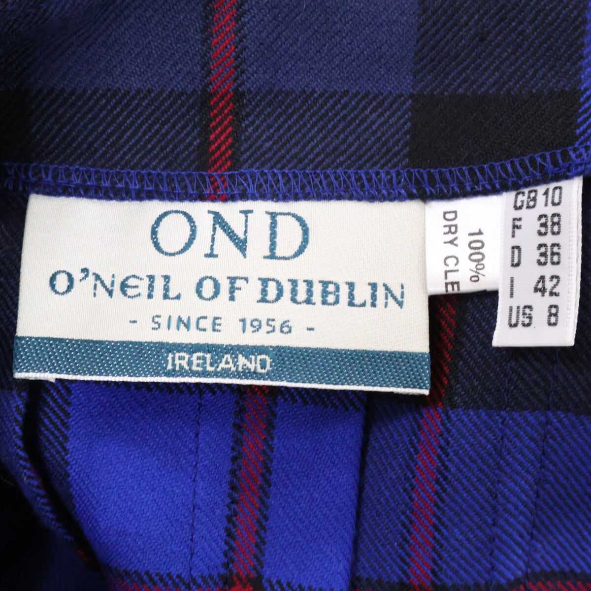 O'NEIL of DUBLIN オニールオブダブリン 美品 チェック柄 プリーツ ベルトスカート スカート 36