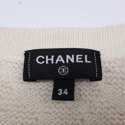 CHANEL シャネル 新品同様 国内正規 P75724K10893 ノーカラーニットジャケット カシミヤ トップス 34