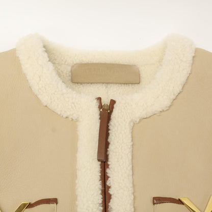 Valentino Garavani ヴァレンティノガラヴァーニ 美品 V金具 ムートン ジャケット