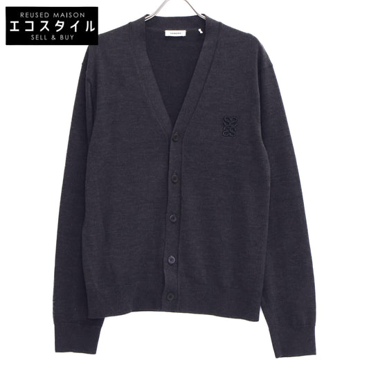 sandro サンドロ SHPTR00556 黒 ロゴ刺繍 ニットカーディガン トップス XL