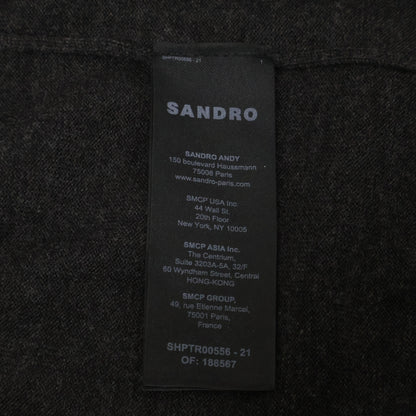 sandro サンドロ SHPTR00556 黒 ロゴ刺繍 ニットカーディガン トップス XL