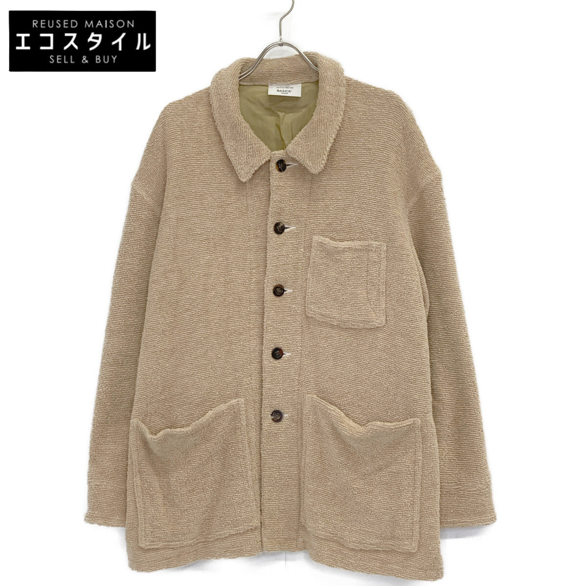 BASICKS ベイシックス LE0121W ﾊﾟｲﾙ地ｶﾊﾞｰｵｰﾙ ジャケット L