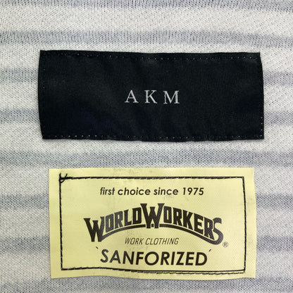 AKM エイケイエム ×ワールドワーカーズ relux WW parka ホワイト×ネイビー[J031-CNP009] トップス L