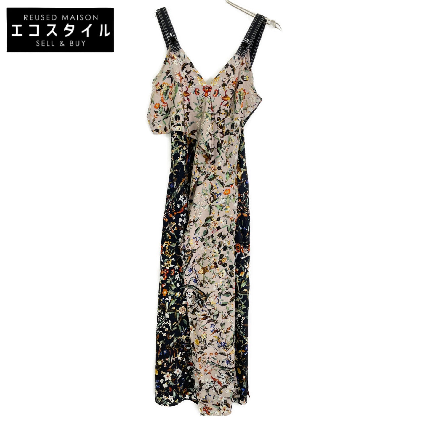 BURBERRY バーバリー ﾌﾗﾜｰｷｬﾐｿｰﾙｼﾙｸﾜﾝﾋﾟｰｽ ワンピース UK4