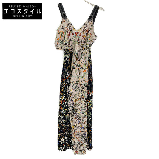 BURBERRY バーバリー ﾌﾗﾜｰｷｬﾐｿｰﾙｼﾙｸﾜﾝﾋﾟｰｽ ワンピース UK4