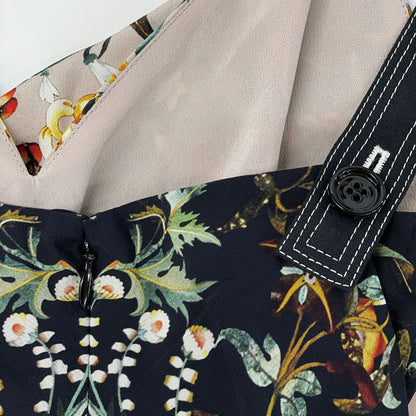 BURBERRY バーバリー ﾌﾗﾜｰｷｬﾐｿｰﾙｼﾙｸﾜﾝﾋﾟｰｽ ワンピース UK4