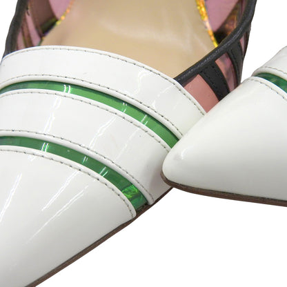 Christian Louboutin クリスチャンルブタン 美品 Bandy ストライプ ポインテッドトゥパンプス レディース マルチカラー 34 1/2 シューズ 34.5