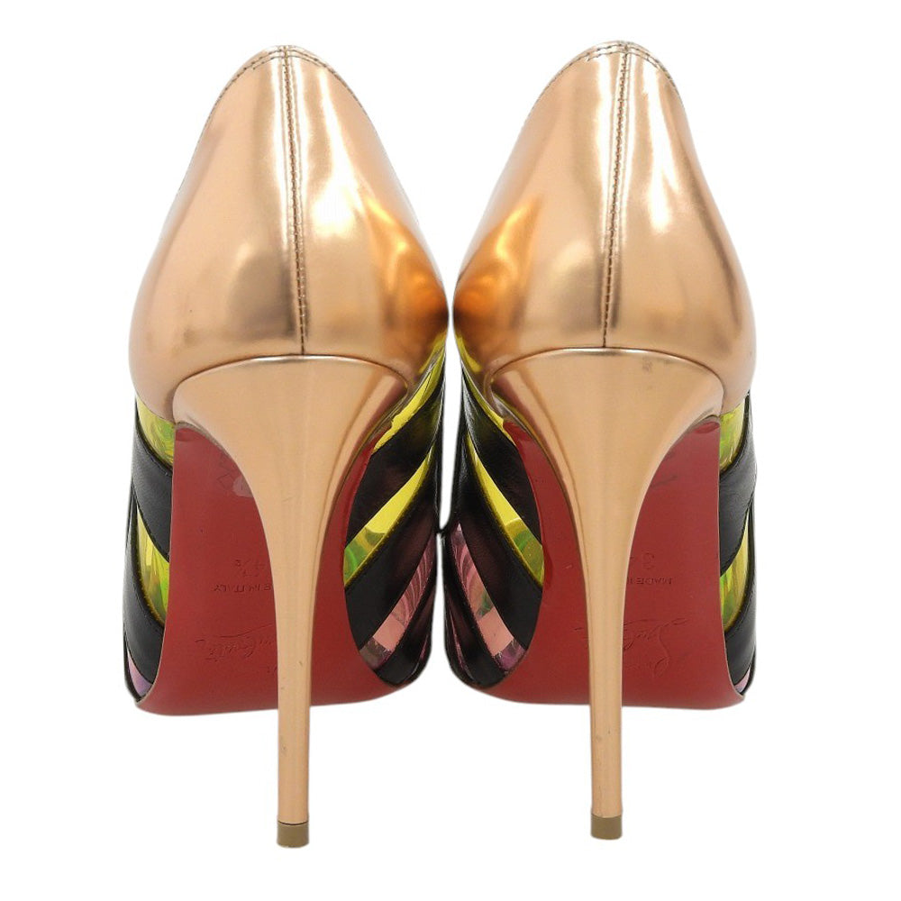 Christian Louboutin クリスチャンルブタン 美品 Bandy ストライプ ポインテッドトゥパンプス レディース マルチカラー 34 1/2 シューズ 34.5