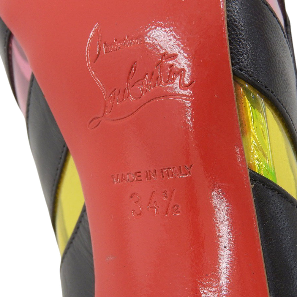 Christian Louboutin クリスチャンルブタン 美品 Bandy ストライプ ポインテッドトゥパンプス レディース マルチカラー 34 1/2 シューズ 34.5