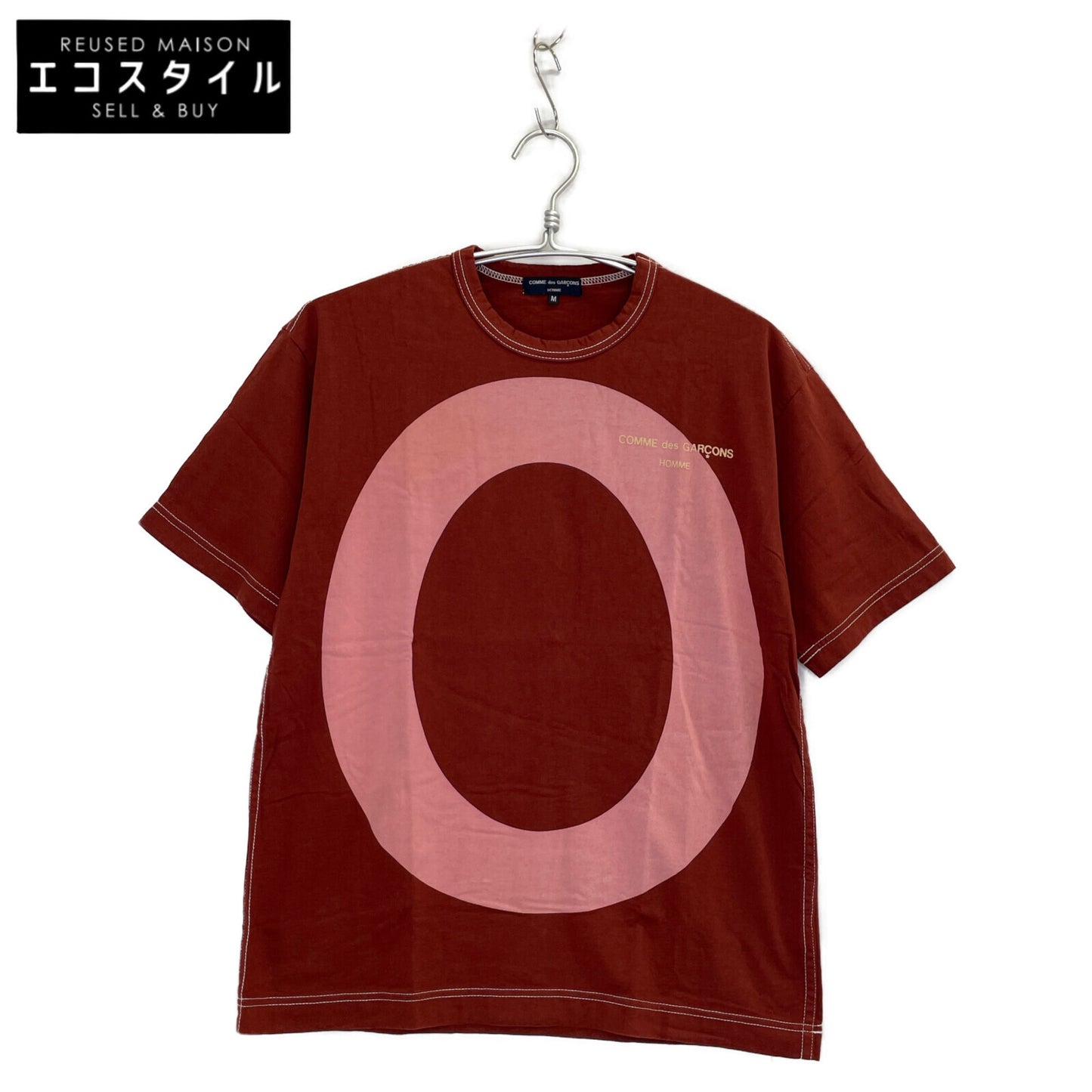 COMMEdesGARCONS HOMME コムデギャルソンオム ﾎﾞﾙﾄﾞｰ AD2004 HO-T034 ｲﾆｼｬﾙﾋﾞｯｸﾞOﾌﾟﾘﾝﾄTｼｬﾂ トップス M