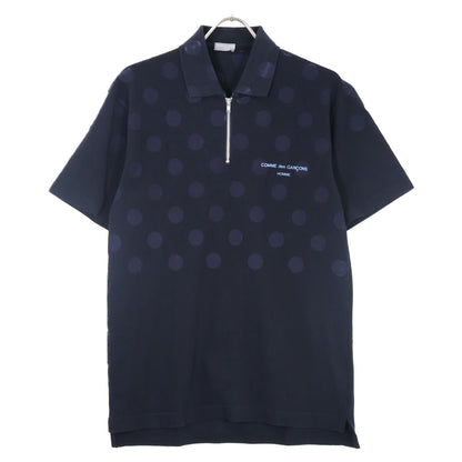 COMMEdesGARCONS HOMME コムデギャルソンオム ネイビー AD2000 田中オム HT100090 ドット柄 ハーフジップポロシャツ トップス 表記なし