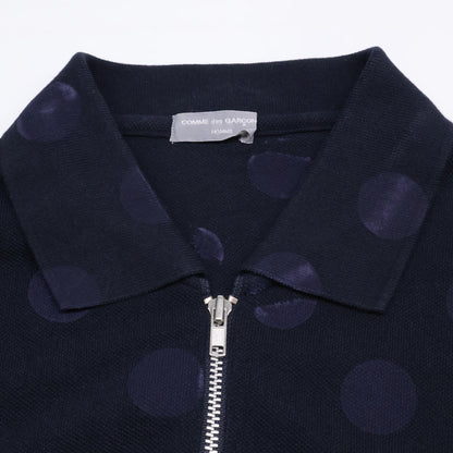 COMMEdesGARCONS HOMME コムデギャルソンオム ネイビー AD2000 田中オム HT100090 ドット柄 ハーフジップポロシャツ トップス 表記なし