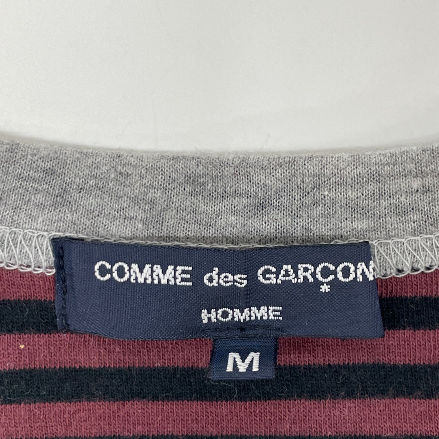 COMMEdesGARCONS HOMME コムデギャルソンオム ｸﾞﾚｰ AD2004 HO-T028 ﾎﾞｰﾀﾞｰ ｲﾝｻｲﾄﾞｱｳﾄ Tｼｬﾂ トップス M