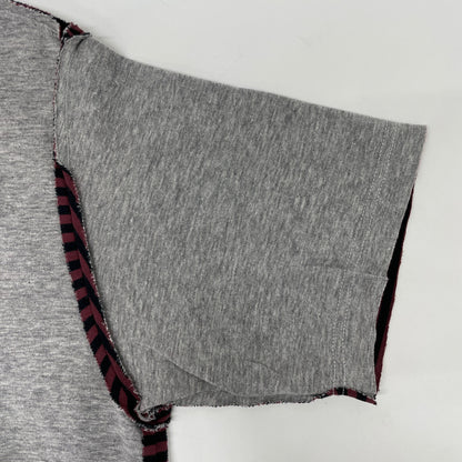 COMMEdesGARCONS HOMME コムデギャルソンオム ｸﾞﾚｰ AD2004 HO-T028 ﾎﾞｰﾀﾞｰ ｲﾝｻｲﾄﾞｱｳﾄ Tｼｬﾂ トップス M