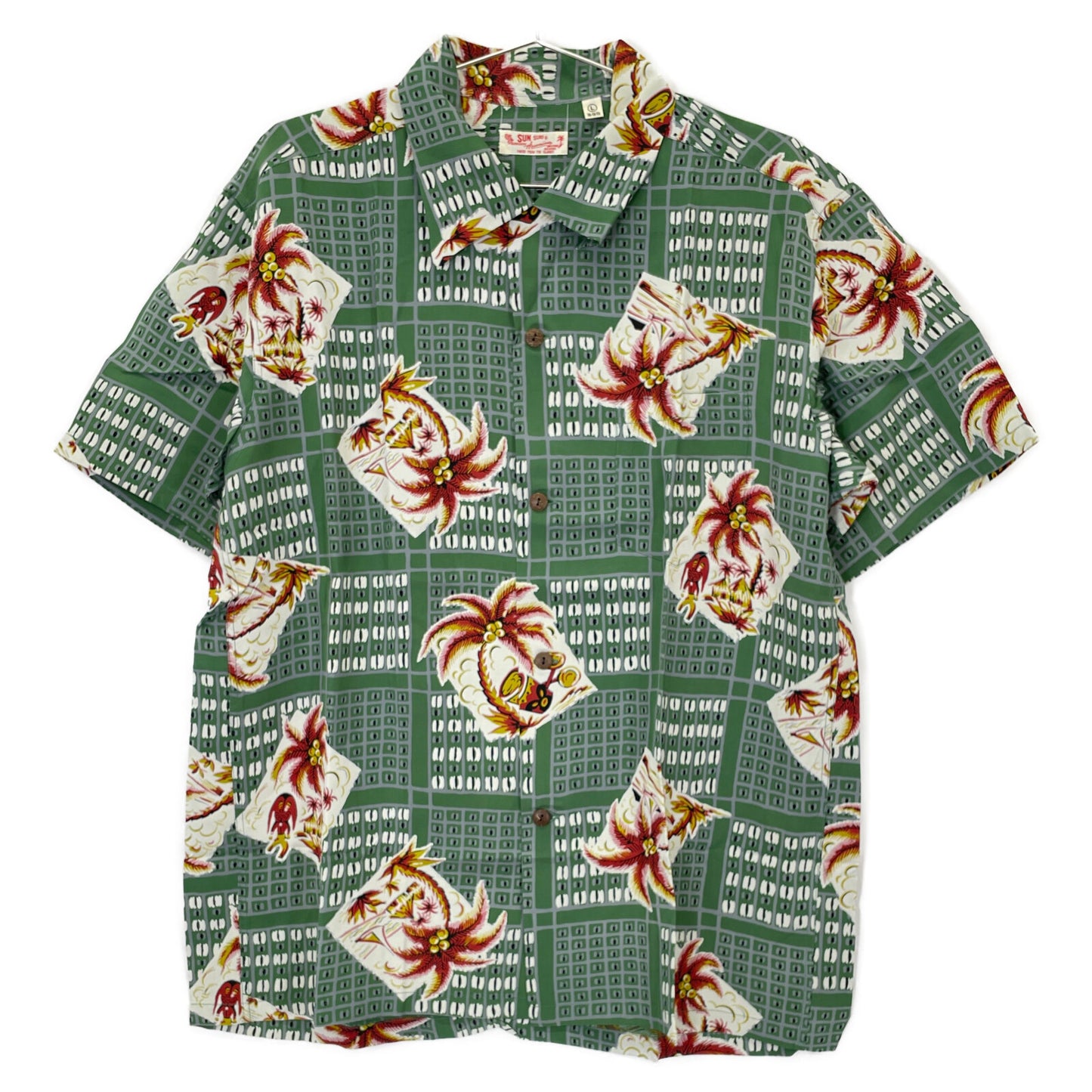 SUN SURF サンサーフ SS37459 COCONUT TREE SQUARES トップス L