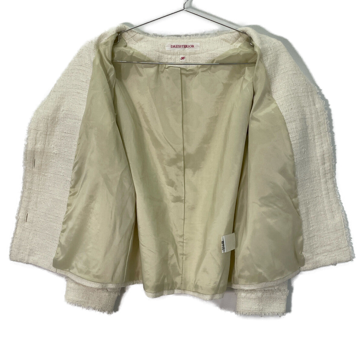 DRESSTERIOR ドレステリア 085-46001 ﾎﾜｲﾄ ﾌﾘﾝｼﾞﾂｨｰﾄﾞｼﾞｬｹｯﾄ ジャケット 36