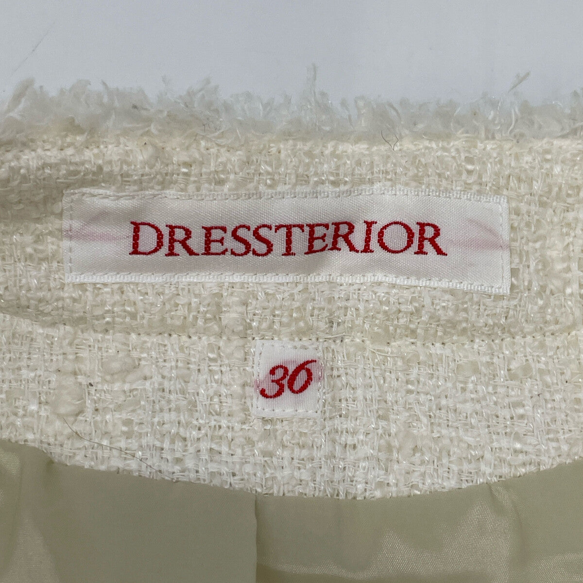 DRESSTERIOR ドレステリア 085-46001 ﾎﾜｲﾄ ﾌﾘﾝｼﾞﾂｨｰﾄﾞｼﾞｬｹｯﾄ ジャケット 36