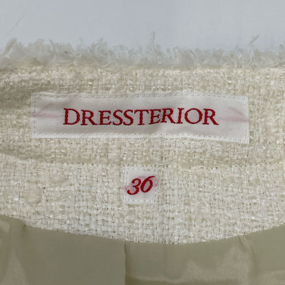 DRESSTERIOR ドレステリア 085-46001 ﾎﾜｲﾄ ﾌﾘﾝｼﾞﾂｨｰﾄﾞｼﾞｬｹｯﾄ ジャケット 36