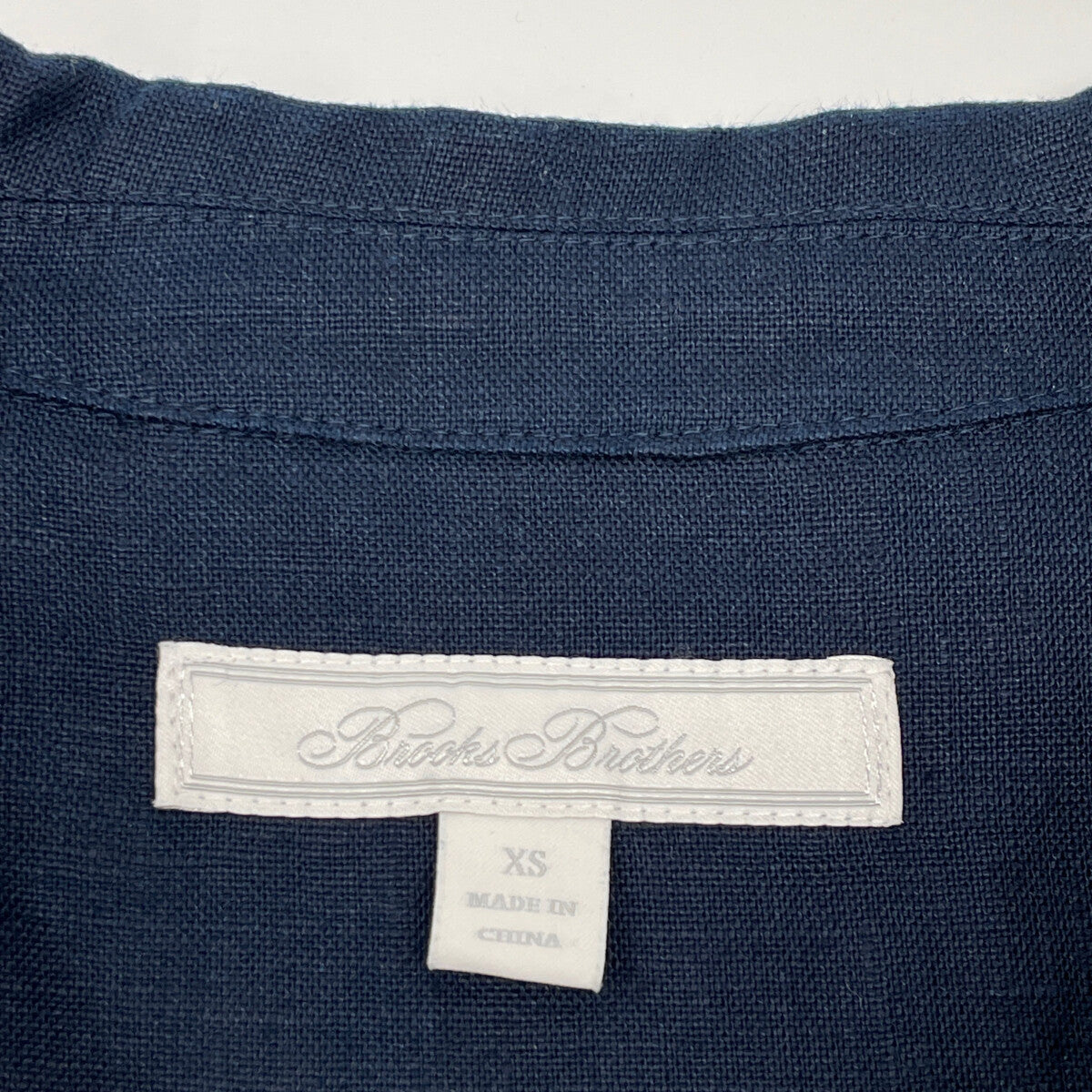 Brooks Brothers ブルックスブラザーズ ﾈｲﾋﾞｰ ﾘﾈﾝ ﾍﾞﾙﾃｯﾄﾞ ｼｬﾂﾄﾞﾚｽﾜﾝﾋﾟｰｽ ワンピース XS