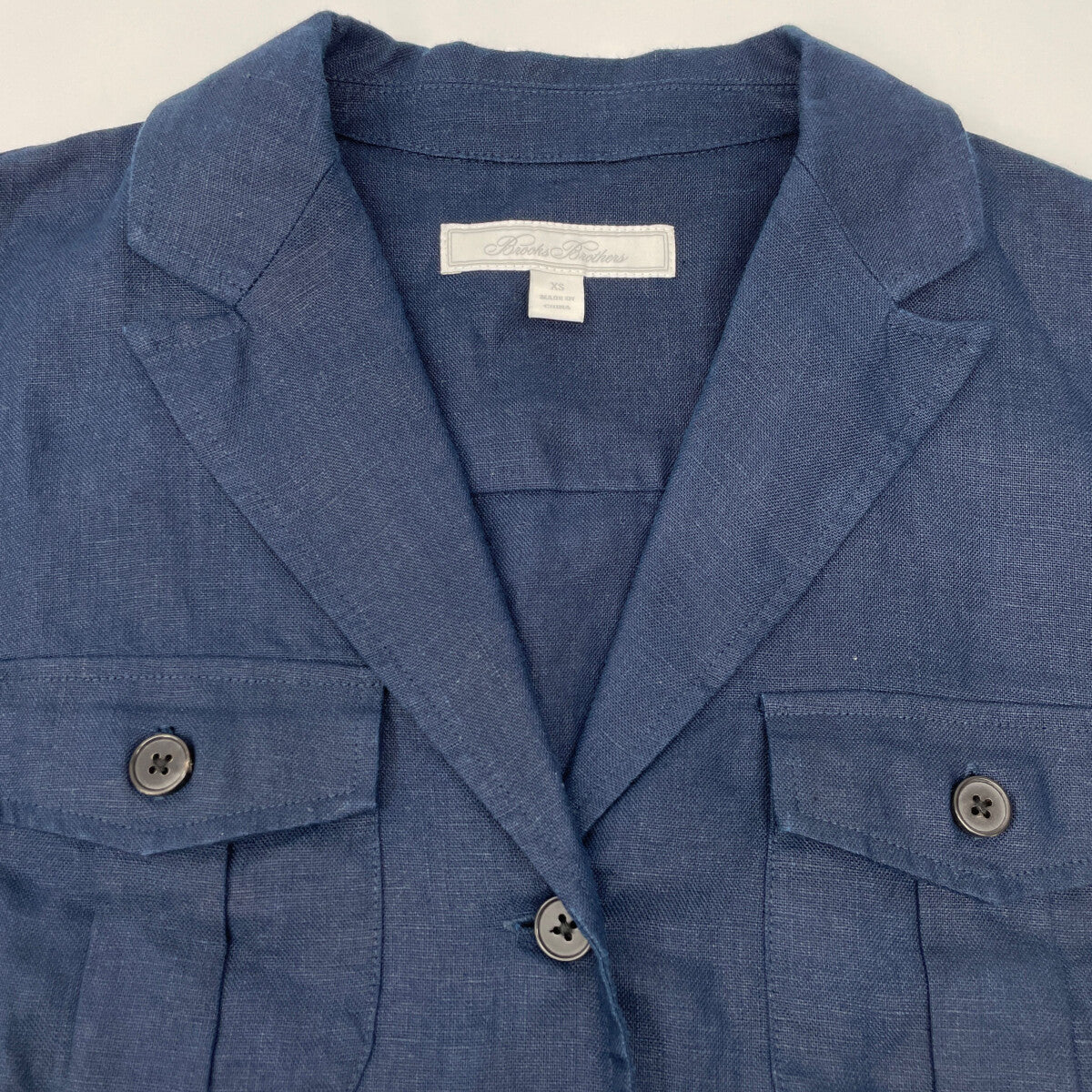 Brooks Brothers ブルックスブラザーズ ﾈｲﾋﾞｰ ﾘﾈﾝ ﾍﾞﾙﾃｯﾄﾞ ｼｬﾂﾄﾞﾚｽﾜﾝﾋﾟｰｽ ワンピース XS