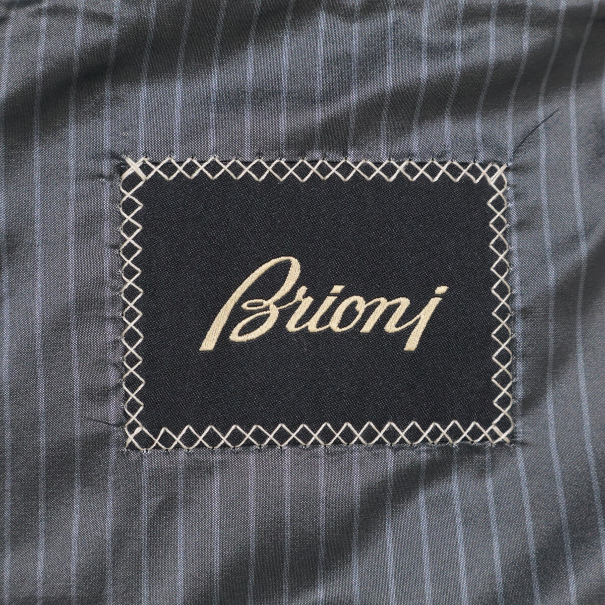 Brioni ブリオーニ 【美品/国内正規】ストライプ ウールｘカシミヤ ビーバーファーカラー ダウンジャケット M